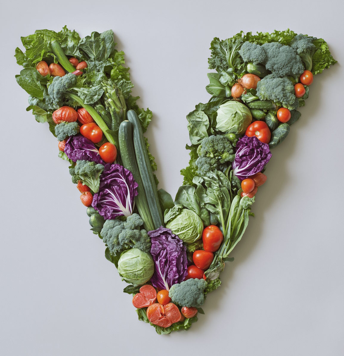 Veggies in the shape of V
